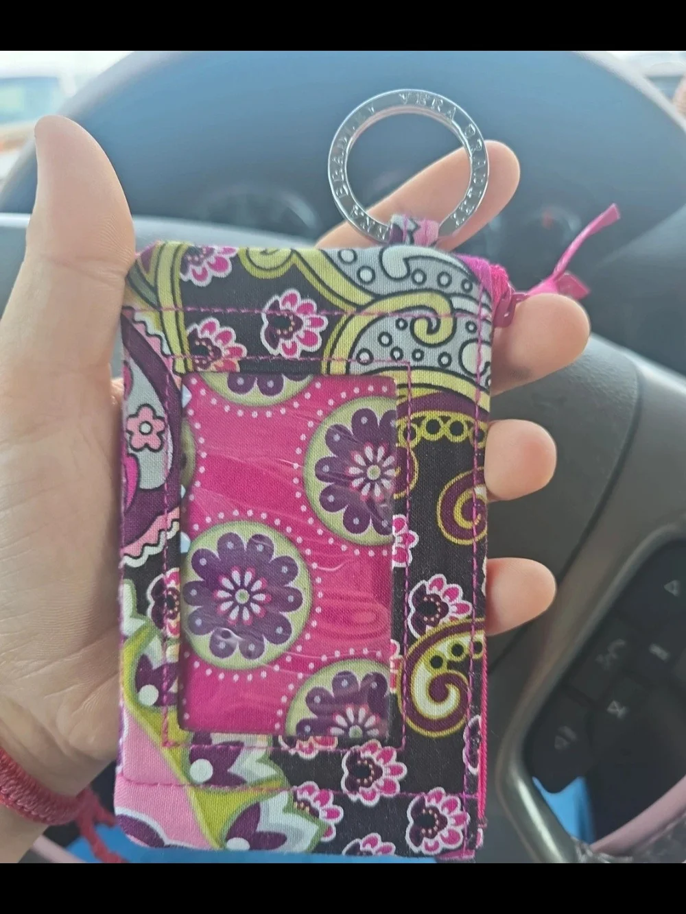Vera Bradley Pink Paisley Floral Key Pouch